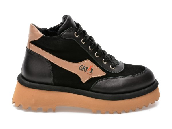 Ghete GRYXX negre, 621948, din piele naturala