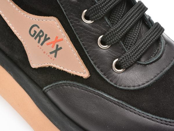 Ghete GRYXX negre, 621948, din piele naturala