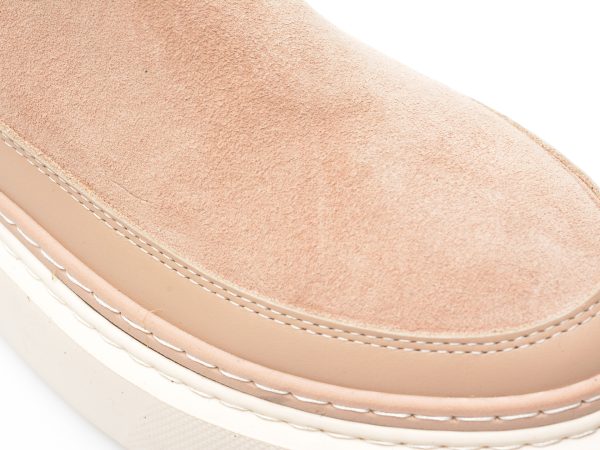 Ghete GRYXX nude, 614106, din piele intoarsa