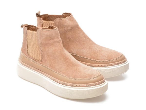 Ghete GRYXX nude, 614106, din piele intoarsa