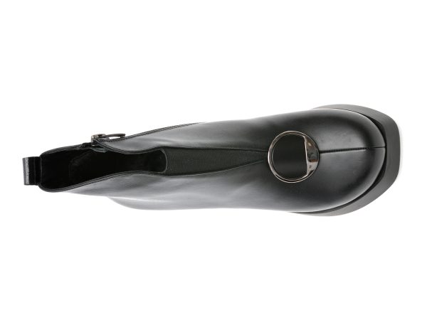 Ghete IMAGE negre, 130145, din piele naturala