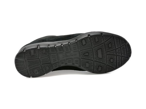 Ghete SKECHERS negre, SEAGER, din piele intoarsa