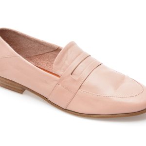 Mocasini ANNA LUCCI roz, 4105, din piele naturala