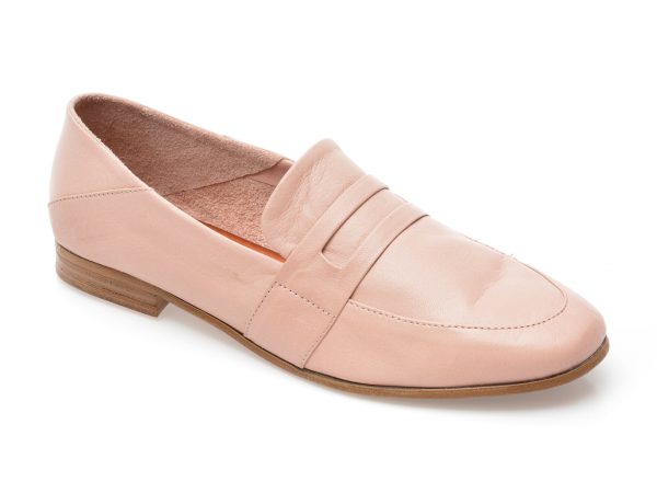 Mocasini ANNA LUCCI roz, 4105, din piele naturala