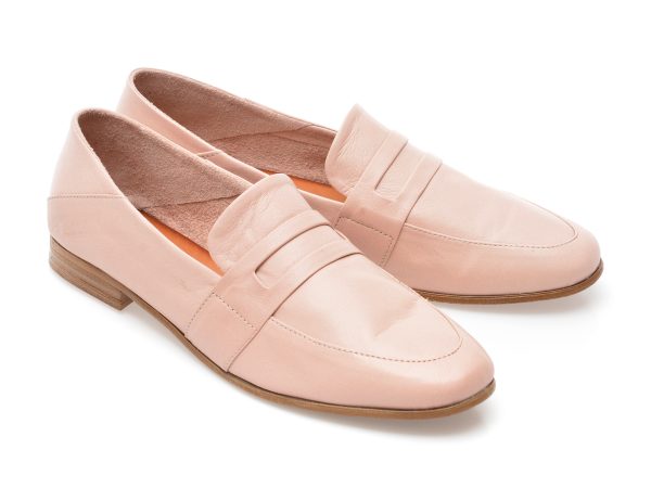 Mocasini ANNA LUCCI roz, 4105, din piele naturala