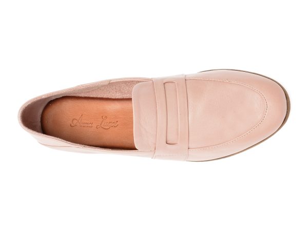 Mocasini ANNA LUCCI roz, 4105, din piele naturala