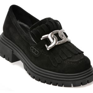 Mocasini EPICA negri, 6690, din piele intoarsa