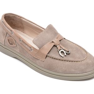 Mocasini IMAGE gri, 793704, din piele intoarsa