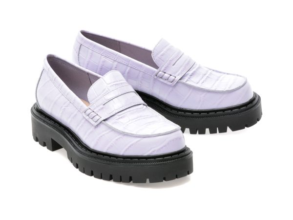Pantofi ALDO mov, BIGSTRUT500, din piele croco
