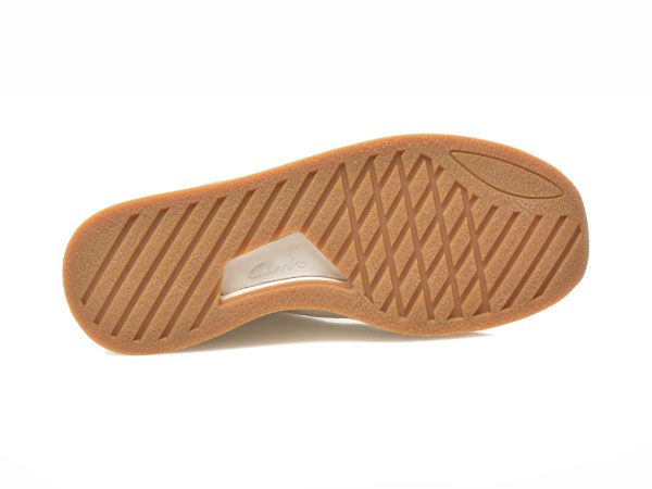 Pantofi CLARKS albi, CRAFT RUN LACE, din piele intoarsa