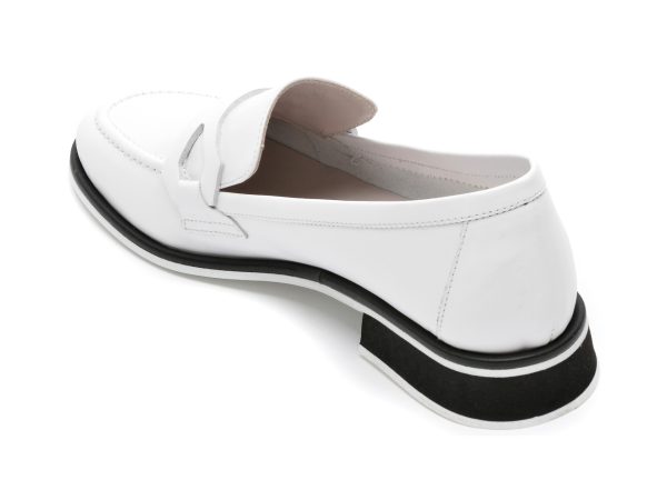 Pantofi EPICA albi, 208416, din piele naturala