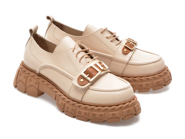 Pantofi EPICA bej, 523440, din piele naturala