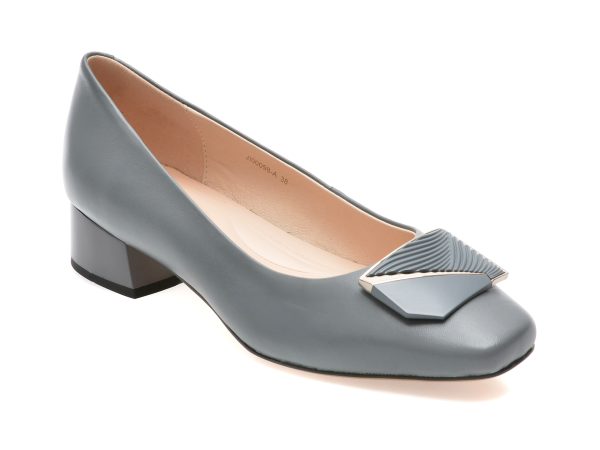 Pantofi EPICA gri, JI00098, din piele naturala