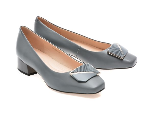 Pantofi EPICA gri, JI00098, din piele naturala