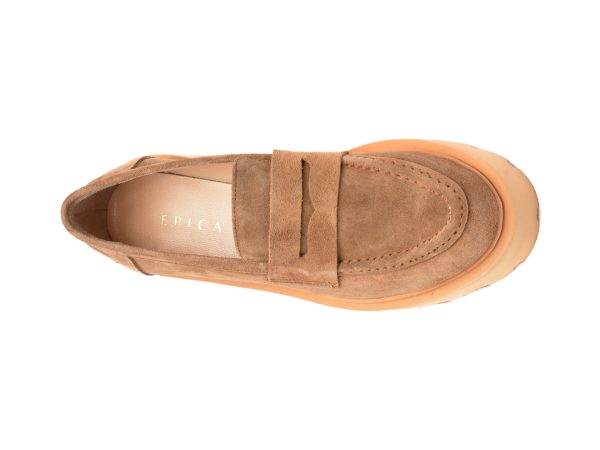 Pantofi EPICA maro, 28806839, din piele intoarsa