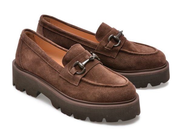 Pantofi EPICA maro, 2880827, din piele intoarsa
