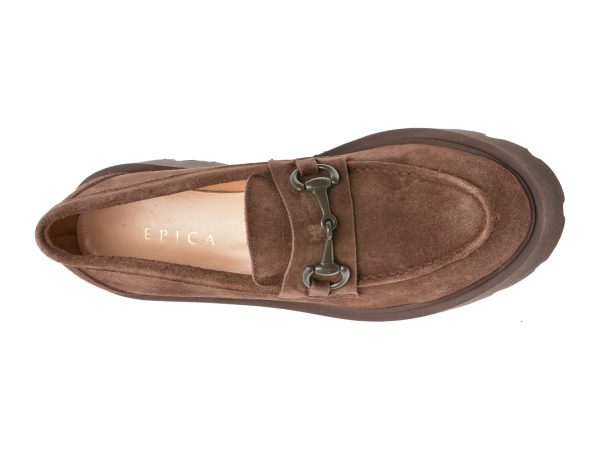 Pantofi EPICA maro, 2880827, din piele intoarsa