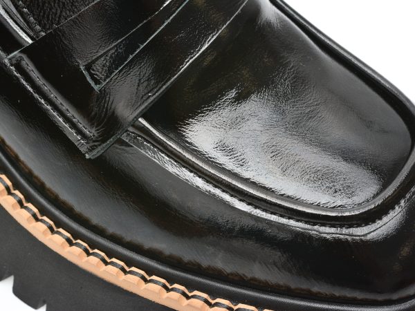 Pantofi EPICA negri, 394446, din piele naturala lacuita