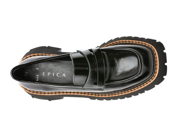 Pantofi EPICA negri, 394446, din piele naturala lacuita