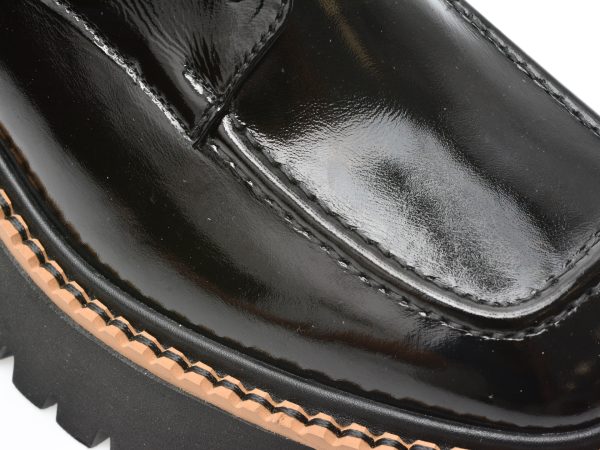 Pantofi EPICA negri, 394447, din piele naturala lacuita