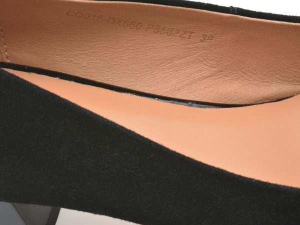 Pantofi EPICA negri, CQ018, din piele intoarsa