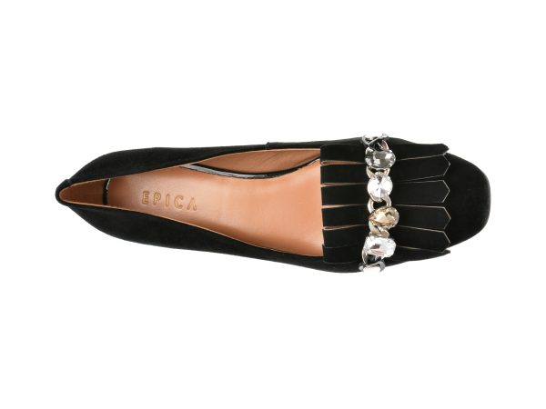 Pantofi EPICA negri, CQ018, din piele intoarsa