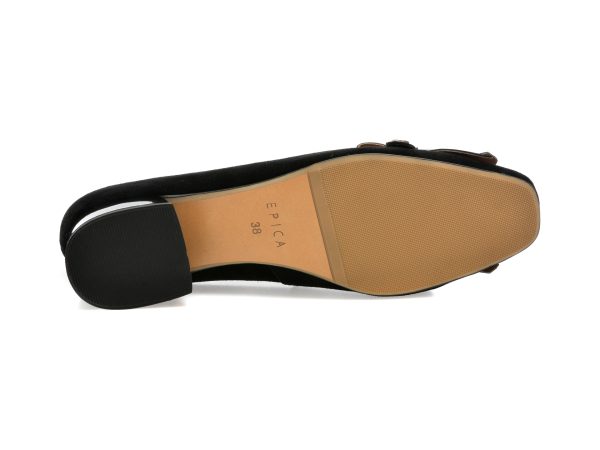 Pantofi EPICA negri, CQ018, din piele intoarsa