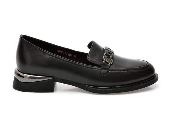 Pantofi EPICA negri, H5097, din piele naturala