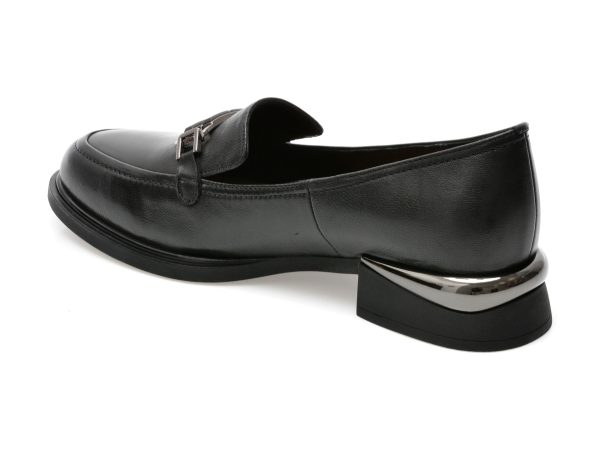 Pantofi EPICA negri, H5097, din piele naturala