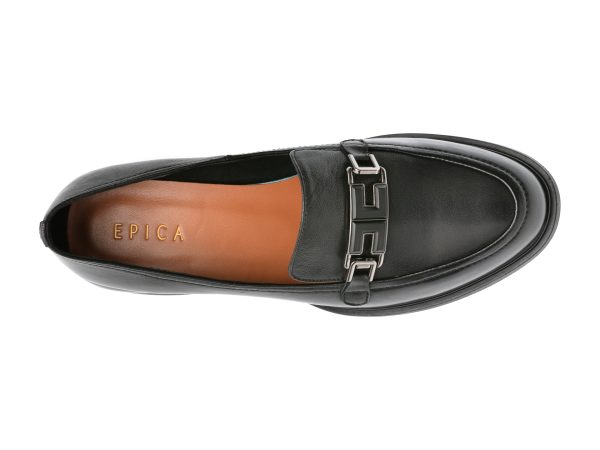 Pantofi EPICA negri, H5097, din piele naturala