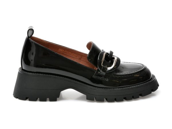 Pantofi EPICA negri, RT1779, din piele naturala lacuita