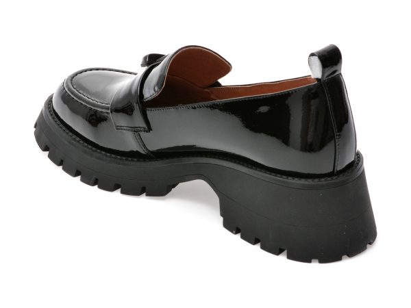 Pantofi EPICA negri, RT1779, din piele naturala lacuita