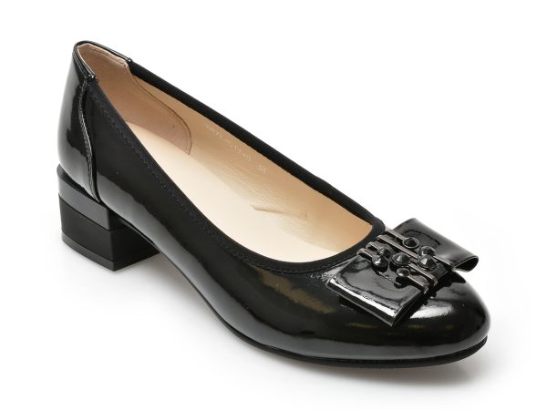 Pantofi EPICA negri, V687LG1, din piele naturala lacuita