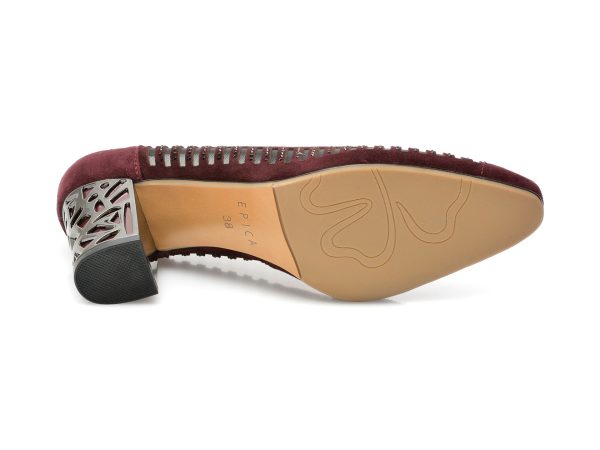 Pantofi EPICA visinii, R1459, din piele intoarsa