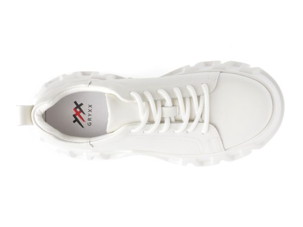 Pantofi GRYXX albi, 6632, din piele naturala