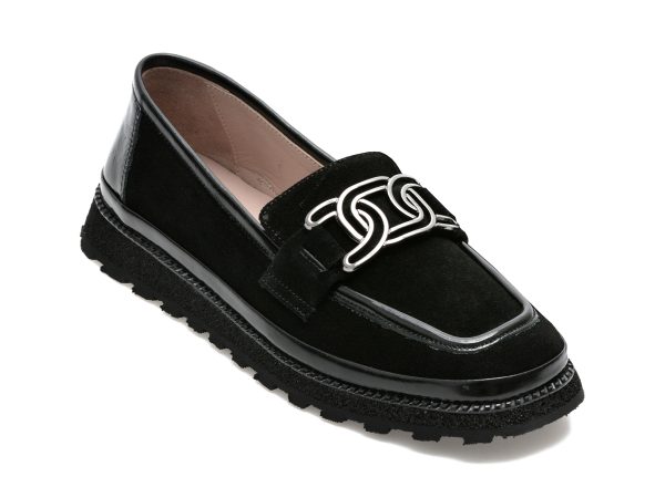 Pantofi GRYXX negri, 146630K, din piele intoarsa
