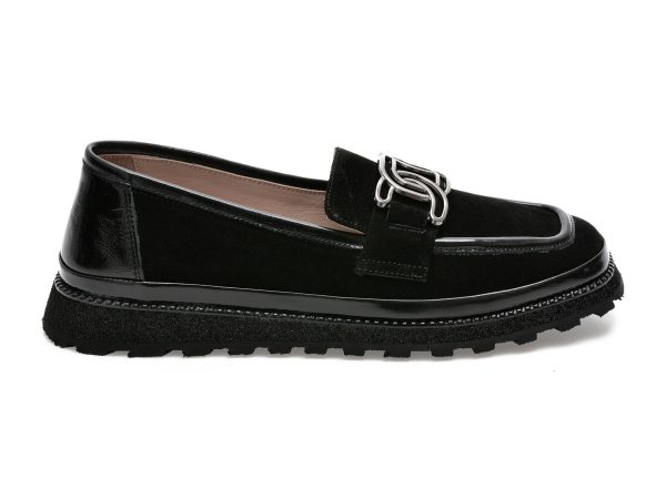 Pantofi GRYXX negri, 146630K, din piele intoarsa