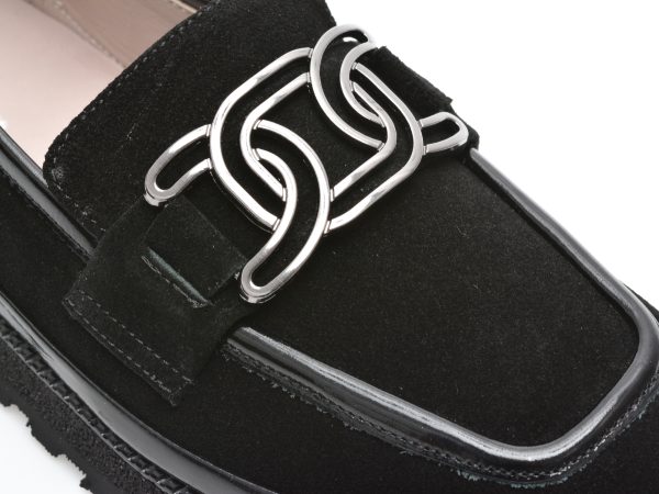 Pantofi GRYXX negri, 146630K, din piele intoarsa