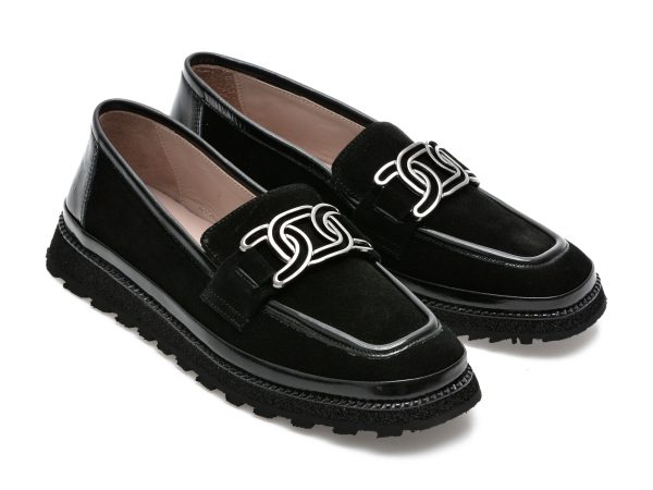 Pantofi GRYXX negri, 146630K, din piele intoarsa