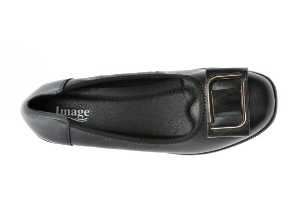 Pantofi IMAGE negri, 1202, din piele naturala