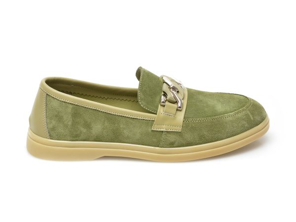 Pantofi IMAGE verzi, 793710, din piele intoarsa