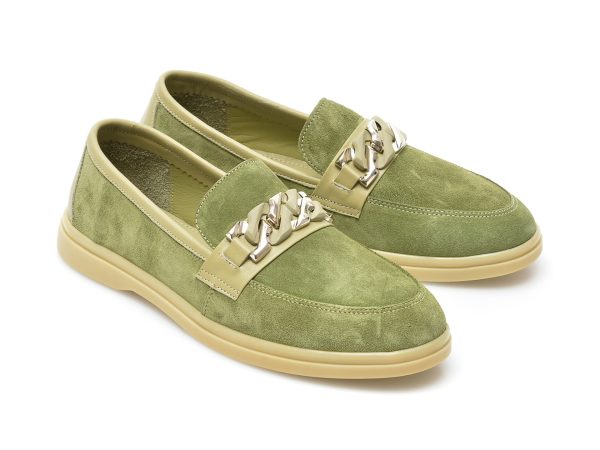 Pantofi IMAGE verzi, 793710, din piele intoarsa
