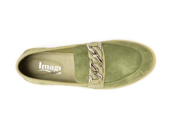 Pantofi IMAGE verzi, 793710, din piele intoarsa