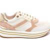 Pantofi sport GEOX albi, D16QHB, din material textil si piele naturala