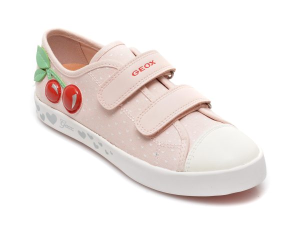 Pantofi sport GEOX roz, J2504A, din material textil si piele ecologica