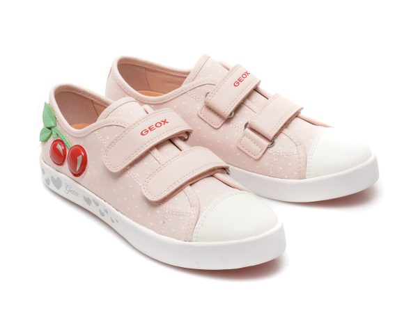 Pantofi sport GEOX roz, J2504A, din material textil si piele ecologica