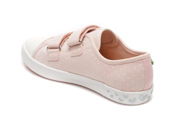 Pantofi sport GEOX roz, J2504A, din material textil si piele ecologica