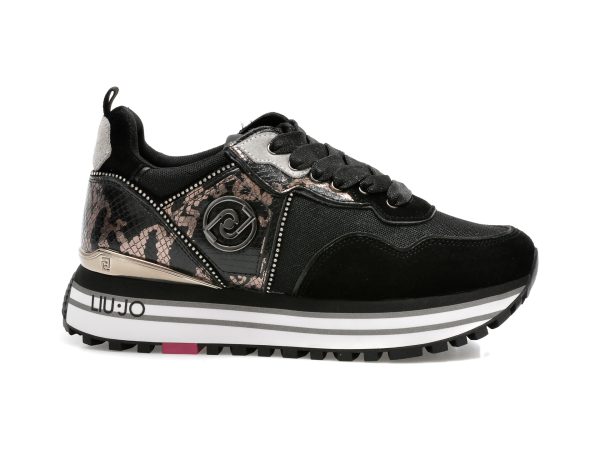 Pantofi sport LIU JO negri, MAXWO01, din material textil si piele naturala