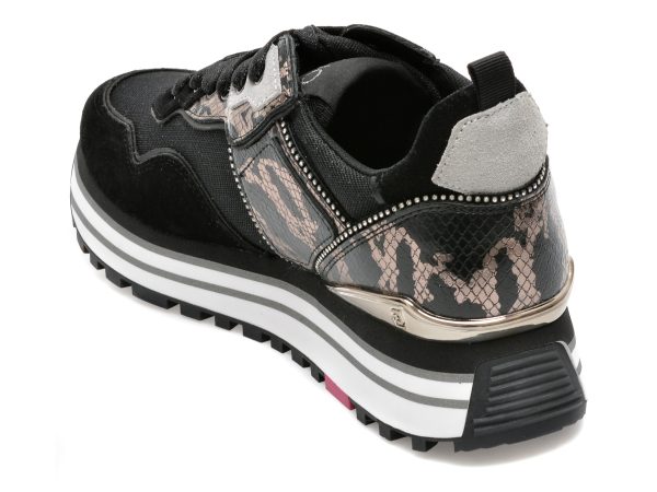 Pantofi sport LIU JO negri, MAXWO01, din material textil si piele naturala
