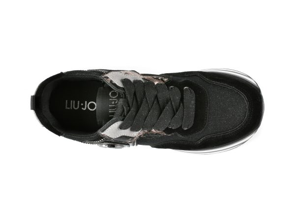 Pantofi sport LIU JO negri, MAXWO01, din material textil si piele naturala